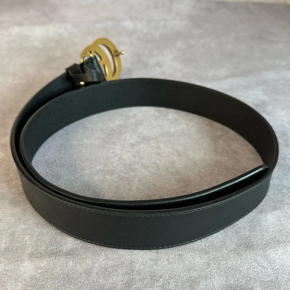 Gucci Marmont Double GG Black Leather Belt 414516 75/30 display picture 3